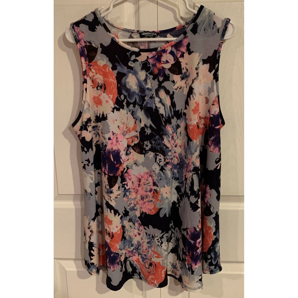 Heimish USA Floral Sleeveless Tank Top Woman 2X